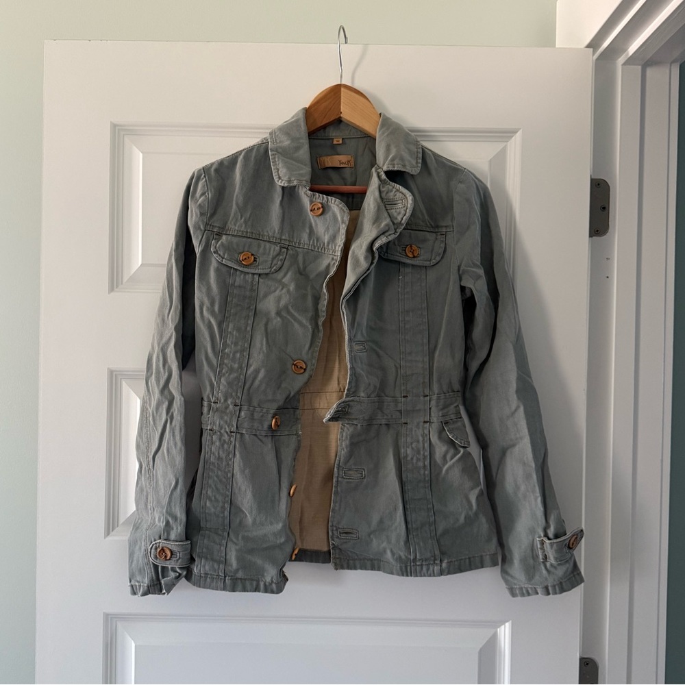 Yanuk EUC Rare Vintage Teal Denim Jacket size M Juniors